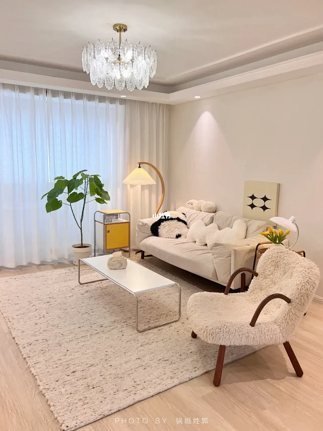 HOME|韩系奶油风的客厅，又是被治愈的一天-花瓣网