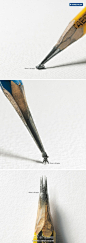 香港广告公司为德国自动铅笔芯厂家设计的广告，这些鼻尖上的雕塑绝了~