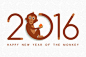 Chinese new year monkey 2016 cute card