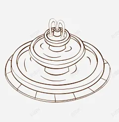 手绘喷泉高清素材 免费下载 页面网页 平面电商 创意素材 png素材