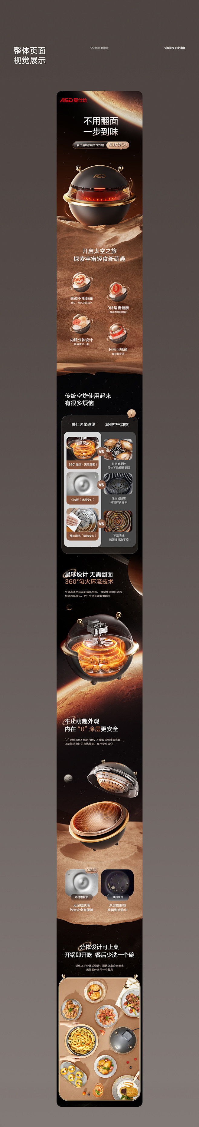 九牧小牧音乐花洒爱仕达星球空气炸锅详情页...