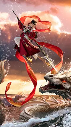 一枪封喉！#东方美学 #摄影 #汉服 #国风 #神话故事 - 抖音
