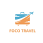 Color Block Style Luggage Element Travel Agency Logo