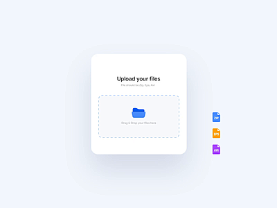 文件上传器（拖放）动画应用程序卡干净的 UI 组件仪表板设计拖放文件交互加载微交互最小运动 UI UI 卡上传上传文件 ux
