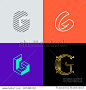 Letter "G' monograms set. Trendy logo design. Eps10 vector illustration.