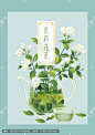 茉莉花茶包装插画-汇图网 www.huitu.com