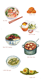 Vietnamese food illustration : illustrations of 10 best dishes in Saigon