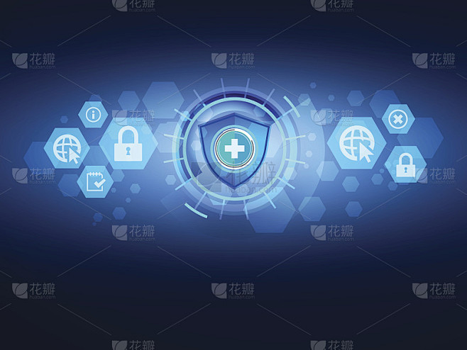 网络技术安全背景矢量插图