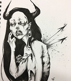 猫八井采集到线稿插画