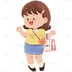 手绘-可爱儿童元素人物插画7
