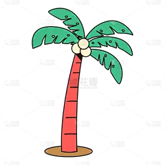 手绘-citypop风元素-椰子树