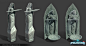 Paladins Stone Keep Statues, Anthony Xenakis : Here are the statues I made for the Paladins map, Stone Keep. Had a lot of fun working on these. General workflow for them was to block out a quick low-poly in 3DS Max, sculpt in Zbrush, create the low-poly i