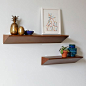 Wedge Shelf - Acorn | west elm = Our simple Wedge Shelf lets you display books, frames, vases and decorative objects with ease. Built-in brackets keep the look clean and simple.