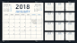 2018年日历计划周一开始，矢量日历设计2018年