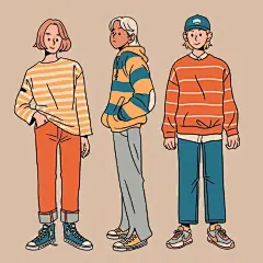复古高级感配色！低调且时髦感十足的服饰搭配插画 

02.works 优设每日灵感超话 ​​​​