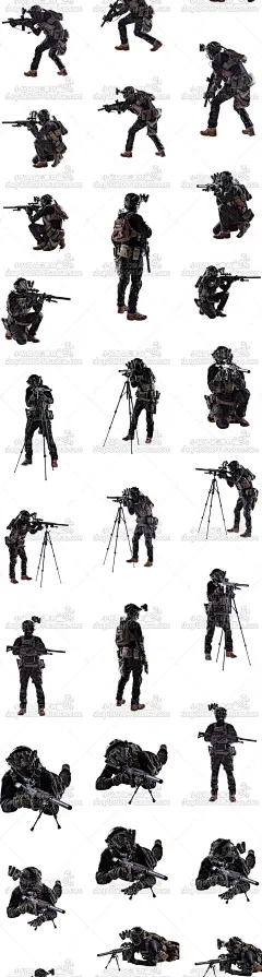 高清特种兵服饰造型素材 人物插画设计 游戏角色概念设定 png-淘宝网
