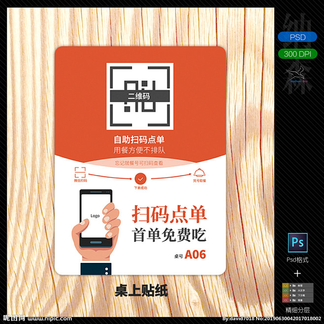微信点餐二维码 扫码点餐桌贴图图片,微信...