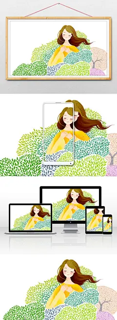 小清新唯美系立春插画