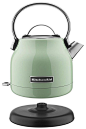 KitchenAid 1.25-Liter Electric Kettle Pistachio Best Offer Review1.25 L limitDriven on/off switchRemovable baseSmooth, aluminum handle with stainless steel bodyLime scale channel