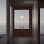 #灵感的诞生#  Six N. Five设计工作室为Atelier Aveus的家具系列开放式海滨住宅内部设计了一系列名为“The Wait” 超现实效果图 ​​​​