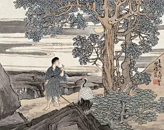 【任熊 清 人物册】

此开册页共十二页，以仕女、高士为主，其中更有塞外风光与神仙、动物等描绘，内容别出心裁，光怪陆离，不可方物，画面气味静穆，又充满志怪感，一起来欣赏一番！

任熊(1823-1857)清代晚期著名画家，"海派"艺术的代表人物之一，字渭长，一字湘浦。任熊善山水、人物、花卉、翎毛、虫鱼、走兽，其笔力雄厚，设境清奇，运笔高妙，令人赞叹。
