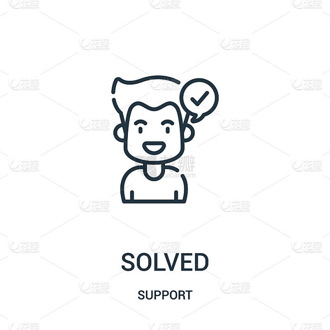 solved icon vector from support collection. Thin l