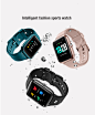 Amazon hot  sale  1.3 inch TFT  Full  touch screen square dial sportS smart watch  with heart rate monitor for men and women