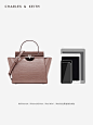 CHARLES＆KEITH2019秋新品CK2-50780937金属扣饰手提单肩秋千包女-tmall.com天猫