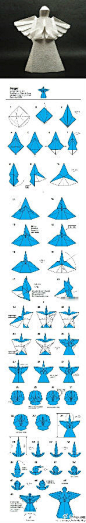 折个天使送给你，代替我在你身旁守护你~ #折纸#