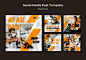 Instagram posts collection for working out at the gym during the pandemic