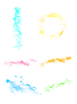 彩色线条发光装饰烟雾