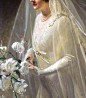 "The Bride, Sylvia" (1950) (detail) by Frank Owen Salisbury (1874-1962).