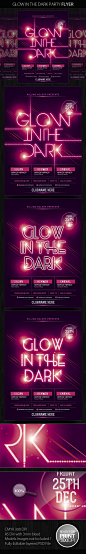 Glow in the Dark Party Flyer by Mahantesh Nagashetty, via Behance