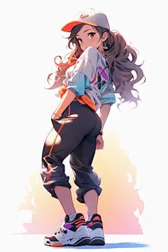 二次元肖像外套特写漫画棒球帽女孩图片插画