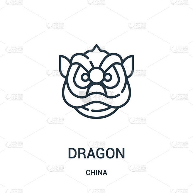 龙的图标向量从中国收藏。细线龙轮廓图标矢量插图。线性符号，用于网络和移动应用程序，标志，印刷媒体。
