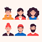 Pack of people avatars | Free Vector