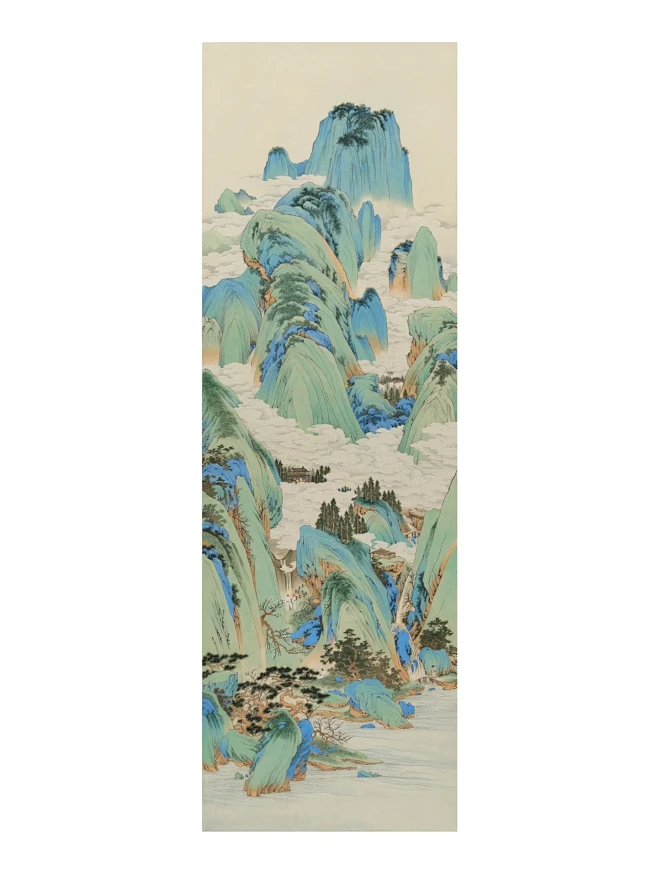 #国画 #国画山水 #中国画 #山水画 #青绿山水 #绘画笔记 #我的绘画日记 #只此青绿 #寻找小红书的绘画大神 #云
