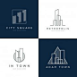 Modern simple property logo collection Premium Vector