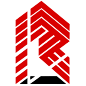 一款名字为柏斯的运动品牌logo，整体由字母“R”和字母“B”组合而成，配合塑胶跑道，跑动的人的双腿等元素配合公司的名称及主营业务