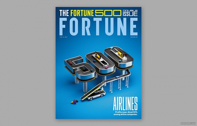 《财富》杂志500强封面设计3D立体字-...