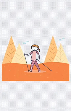 登山的小女孩|登山,爬山,女孩,休闲,探险,扁平化,简约,人物,插画,卡通,手绘,元素,装饰,装饰元素,设计元素