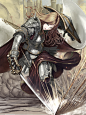 动漫1200x1600动漫女孩原始人物骑士幻想盔甲盾剑动漫