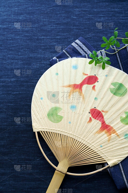 夏天,日本,图像,扇子,便装和服,传统,...
