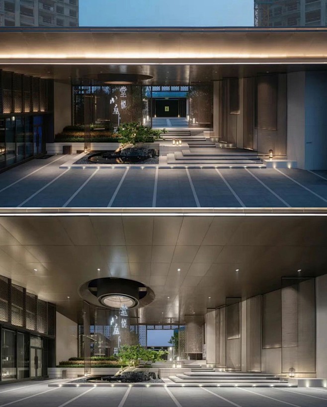 惠州保利堂悦示范区 社区的入口在强化展示界面的同时，也弱化了心里边界，在拥挤的街道中“挖”出了一处多功能的社交空间，成为自带遮阳的台阶剧场 ...