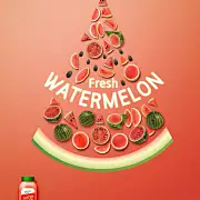 新鲜西瓜果汁饮料ps创意海报素材