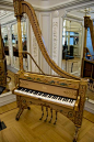 竖琴钢琴 古董 19世纪