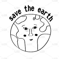 拯救我们的星球——用现代字体涂鸦受伤的地球。关于生态与环境的手绘文字。彩色刻字模板印刷和网