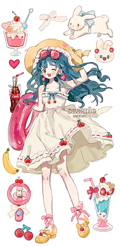 洛丽塔风甜美少女手机壁纸