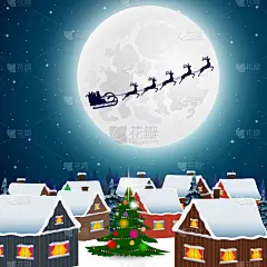 夜晚,圣诞老人,森林,地形,贺卡,背景分离,雪,云杉,动物