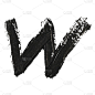 W -白色背景上的黑色手写字母。压克力颜色